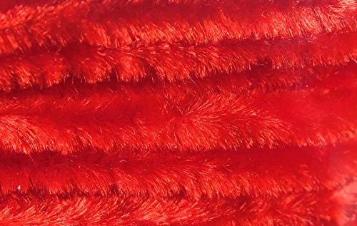 Fishing lines for fluorocarbon surf casting-Hareline Carded Chenille Large Red