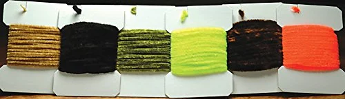 Fishing leaders for braided ice fishing-Hareline Carded Chenille Large Yellow