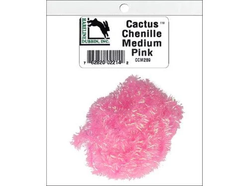 Fishing leaders for monofilament ice fishing-Hareline Dubbin Cactus Chenille | Pink; Medium