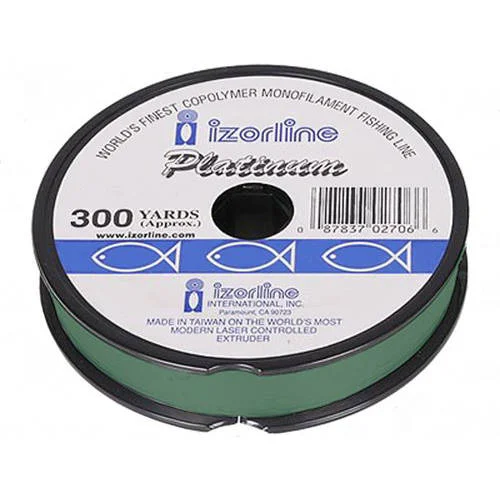 Fishing lines for braided fly fishing-Izorline Platinum Monofilament Line 300-Yard Spool - Green - 10 Lb.