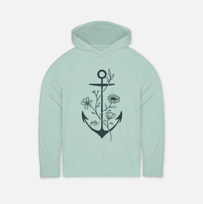 Fishing hoodies for multi-day adventures-Jetty - Blossom UV Hoodie