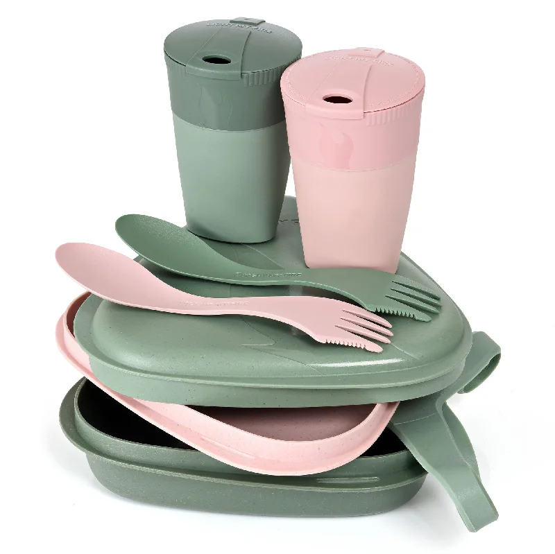 Dinnerware Pack?n Eat Kit sandygreen dustypink