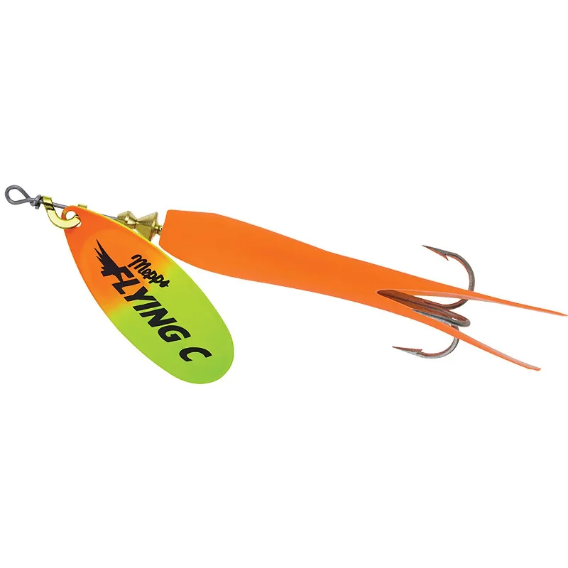 Mepps Flying C Spinner | Hot Orange-Hot Orange-Chartreuse; 5/8 Oz.