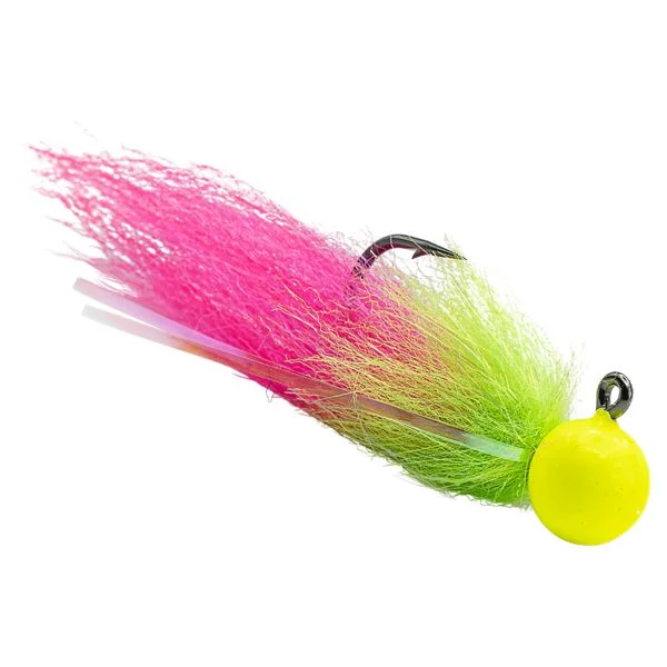 Mustad Tailout Twitcher Jig  3/4oz  UV Chartruese-Anadro Green Chartruese-Brilliant Pink