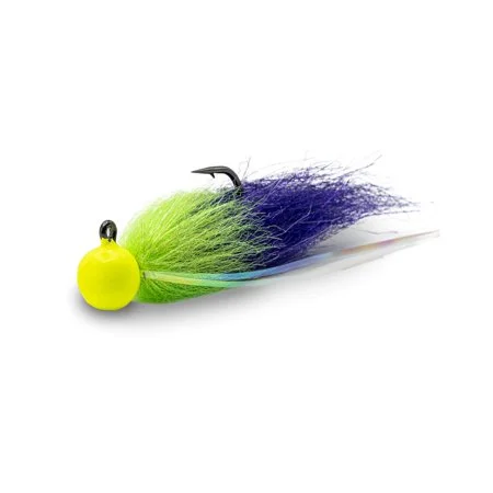 Mustad Tailout Twitcher Jig  3/4oz  UV Chartruese-Anadro Green Chartruese-Mystic Purple