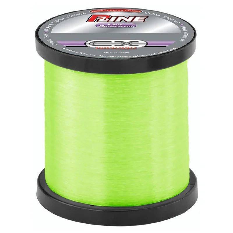 Fishing lines for fluorocarbon strength-P-Line CX Premium Fluorocarbon Coated Line | 6 Lb.; Hi-Vis Fluorescent Green; 3000 Yds.