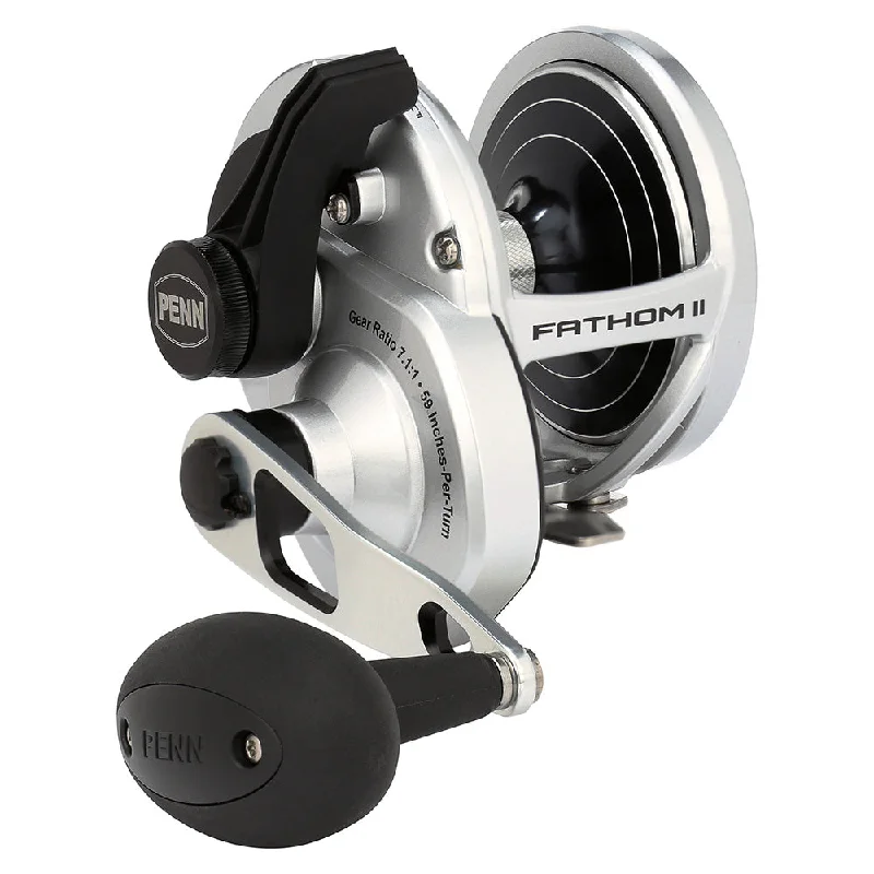 Fishing reels with smooth gears-PENN Fathom II Lever Drag Single Speed 40NLDHS Conventional Reel FTHII40NLDHS [1563380]