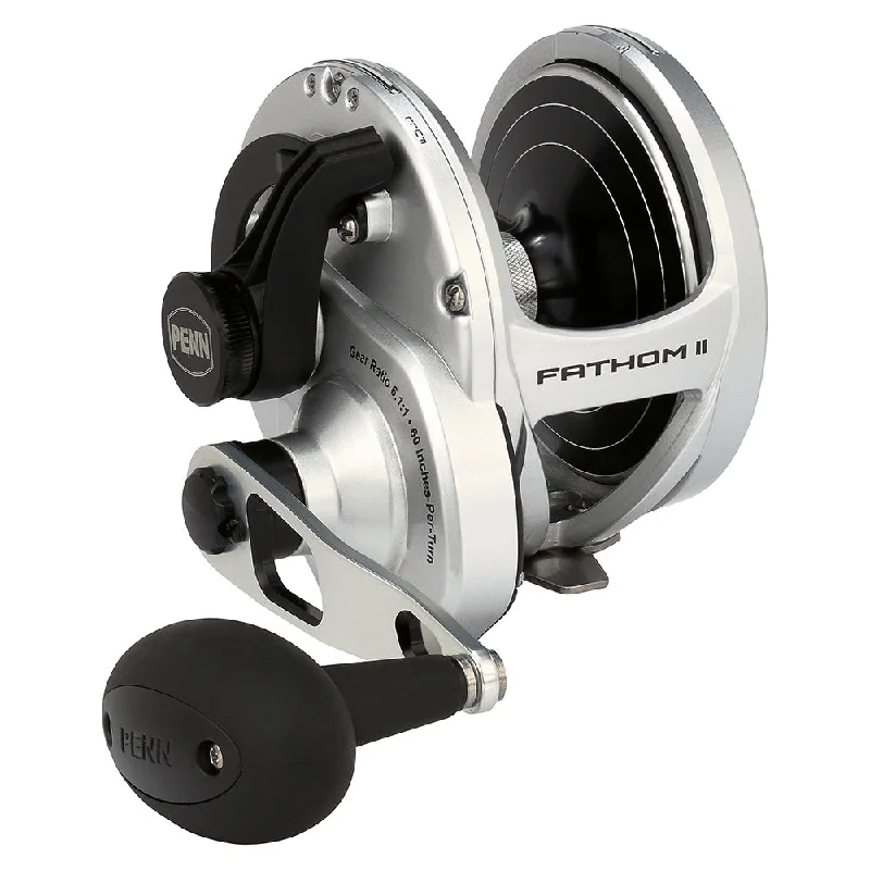 Fishing reels with aggressive gears-PENN Fathom II Lever Drag Single Speed 60NLDHS Conventional Reel FTHII60NLDHS [1563381]