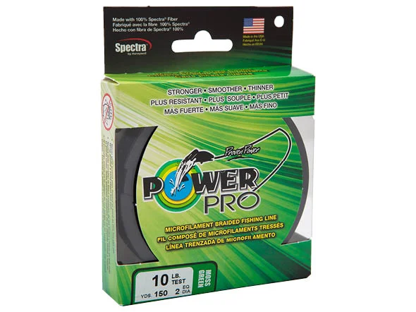 Fishing leaders for fluorocarbon ice fishing-Power Pro 30lb 300yds Braided Spectra Fishing Line Moss Green