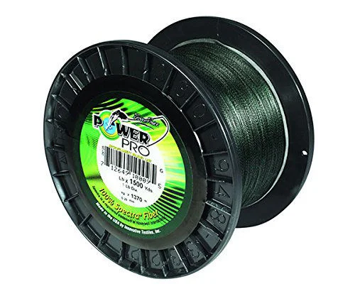 Fishing leaders for monofilament baitcasting-PowerPro Braided Spectra Fiber Fishing Line Moss Green 20LB 1500 Yds