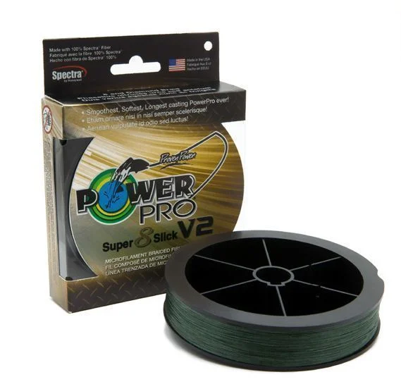 Fishing lines for braided surf casting-PowerPro Super Slick V2 Braided Line 20lb 1500yds - Moss Green