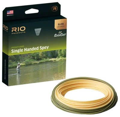 Fishing leaders for braided surf casting-RIO Elite Single-Handed Spey Fly Line - Peach/Camo - 90' - 5