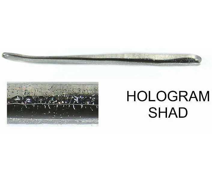 Roboworm Straight Tail - 6 in. - Hologram Shad - SR-M13H