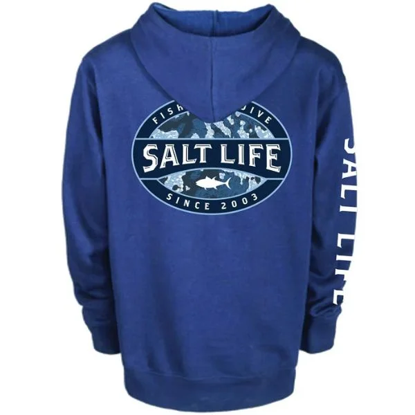 Durable fishing hoodies for outdoor environments-Salt Life - Kids Atlas Badge Youth Hoodie