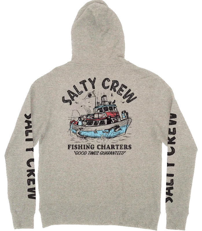 Stylish fishing hoodies with custom embroidery-Salty Crew Fishing Charters Fleece Hoodie