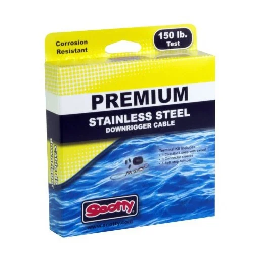 SCOTTY 1002K Premium Stainless Steel Downrigger Cable 400FT Spool 150lb. Test