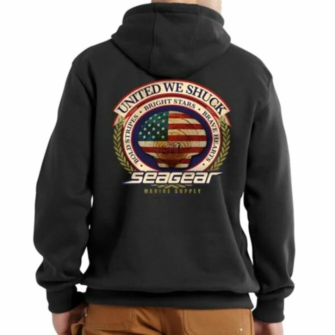 Custom fishing hoodies for team branding-Sea Gear- Carhartt United We Shuck Hoodie