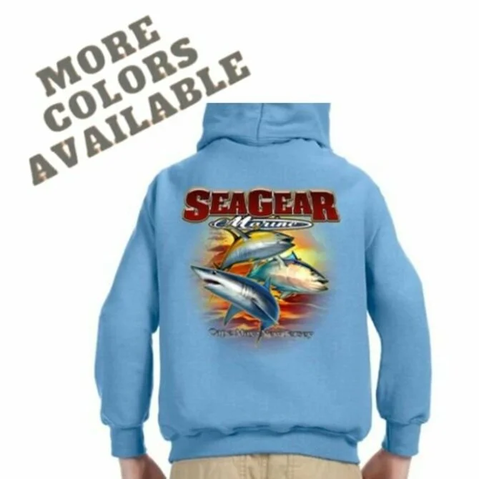 High-quality fishing hoodies with practical designs-Sea Gear - Kid's 3 Fish Hoodie