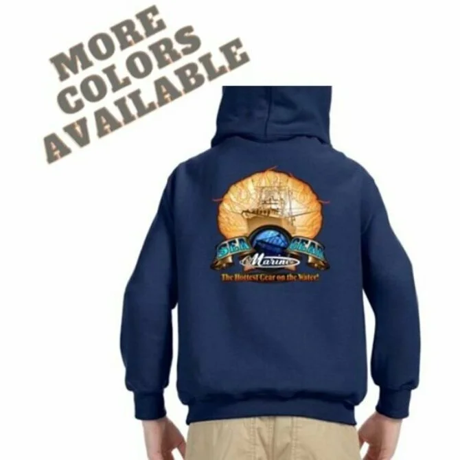 Durable fishing hoodies for outdoor fishing trips-Sea Gear - Kid's Flaming Scallop Hoodie