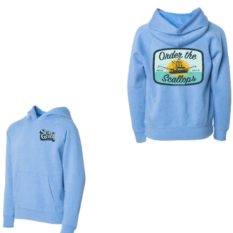 High-performance fishing hoodies for expert anglers-Sea Gear - Kids Order The Scallops Hoodie