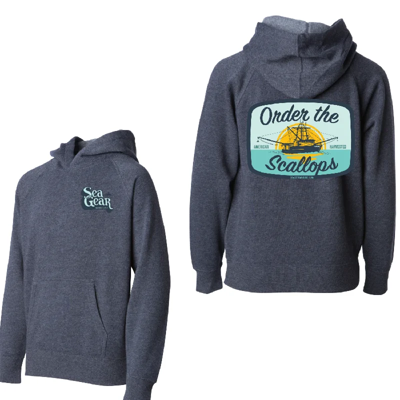 Premium fishing hoodies for professional use-Sea Gear - Kids Order The Scallops Hoodie