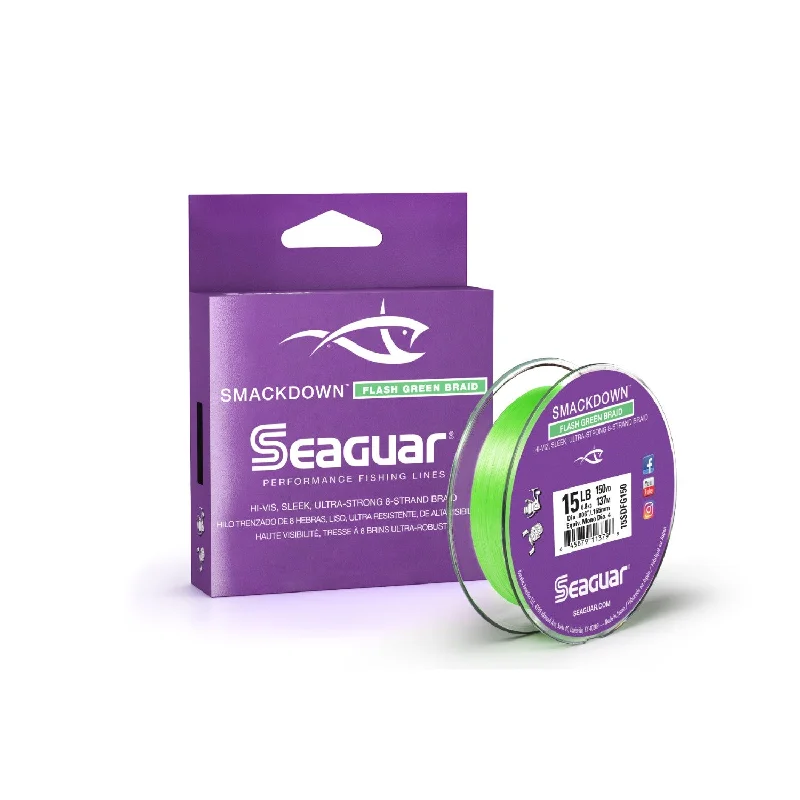 Fishing leaders for monofilament surf-Seaguar Smackdown High Visibility Fishing Line 30Lbs 150Yds Break Strength/Length Flash Green - 30Sdfg150