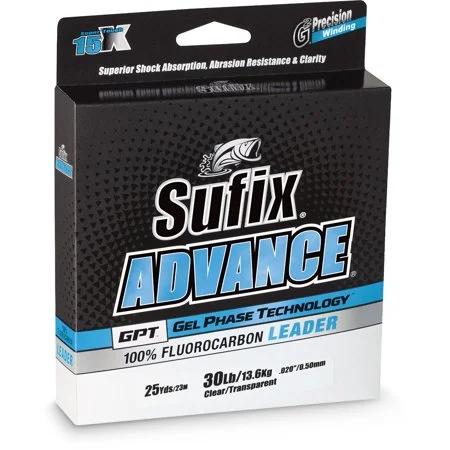 Fishing lines for fluorocarbon baitcasting-Sufix Advance Leader Fluorocarbon Fishing Line SKU - 367948