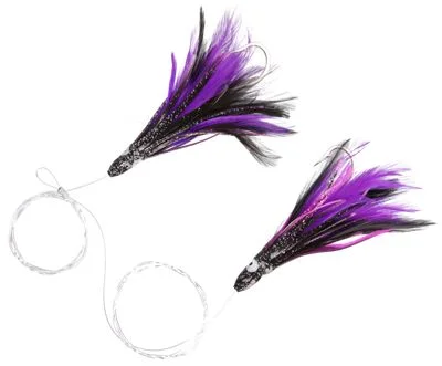 Tuna  Mahi Feathers, BlackPurple, 45  45 16 Oz, 100 Lbs