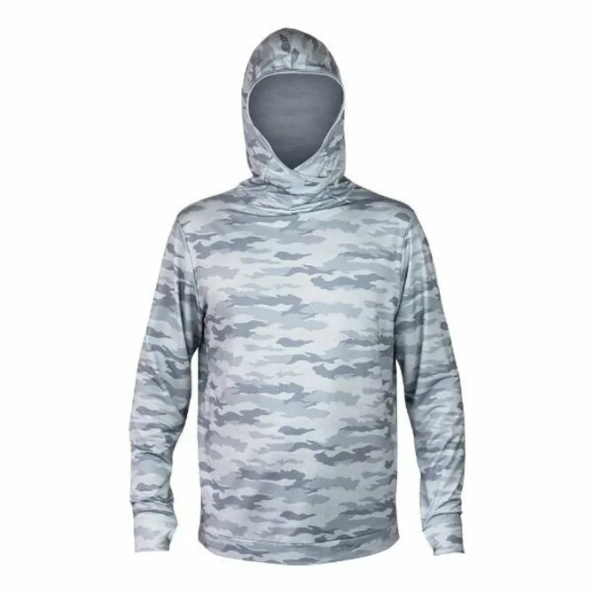 Fishing Shirt for club apparel-Xcel- Men's Threadx Hooded Pullover Long Sleeve Fishing Shirt W/iceskin Facecover SP21