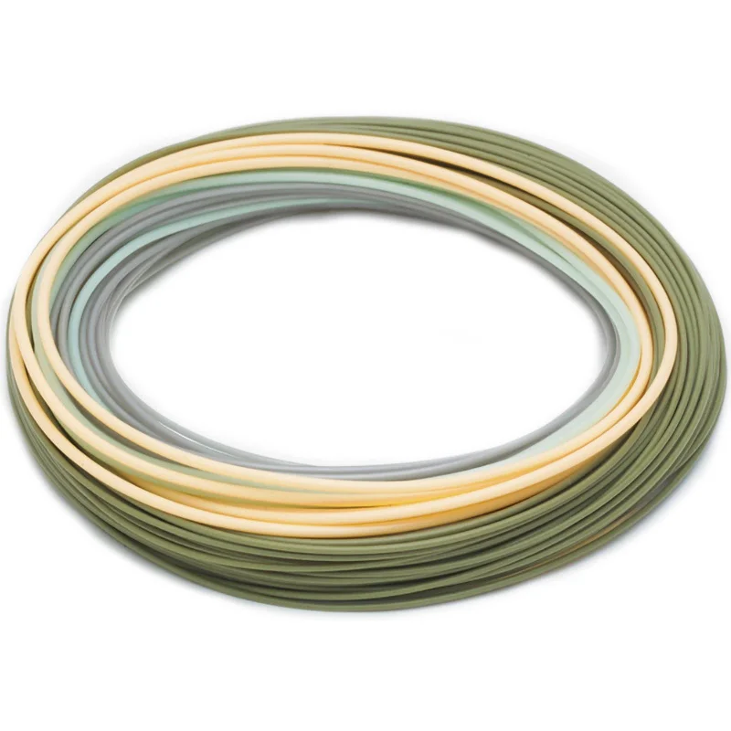 Fishing lines for fluorocarbon surf casting-XXB RIO Elite Single-Handed Spey Fly Line - Gray/Glacial/Peach/Camo - 90' - 5