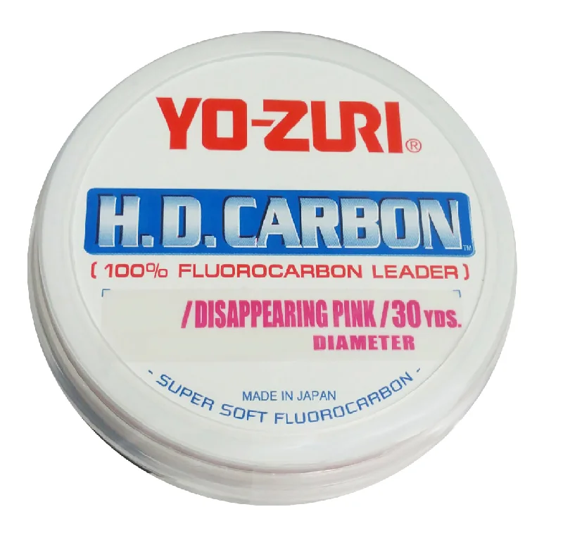 Fishing leaders for fluorocarbon surf-Yo-Zuri Hd Carbon 100% Disappearing Pink Flurocarbon Leader Line 50